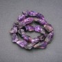 Unpolished Amethyst Beads - Blank on Beading Thread, Diameter 15x23 mm (+/-), Length 42 cm