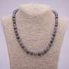 Natural Iolite necklace with smooth beads, diameter 8(±)mm, length 48cm