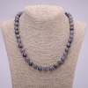 Necklace with natural stone Iolite, smooth beads, diameter 10(±)mm, length 48 cm