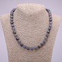 Necklace with natural stone Iolite, smooth beads, diameter 10(±)mm, length 48 cm