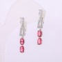 Earrings Xuping with Pink Stones 31x5mm Rhodium