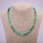 Necklace with natural green agate, faceted, bead diameter 7×9 mm (±), length 48 cm