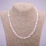 Faceted Mountain Crystal Necklace, natural stone, diameter 8x10 mm (±), length 45 cm+