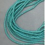 Czech Crystal Beads on Thread, 3.5 mm Diameter, Matte Glass, Green-Blue Aquamarine, Length 41 cm
