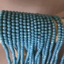 Beads Czech Crystal Matte Sea Wave Turquoise 'Rondelle', diameter 6 mm, 41 cm length