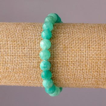 Elastic Jadeite Bracelet with Smooth Beads, 8mm Diameter, 18cm Length