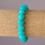 Aquamarine bracelet on elastic cord, smooth beads, 10 mm diameter, 18 cm circumference