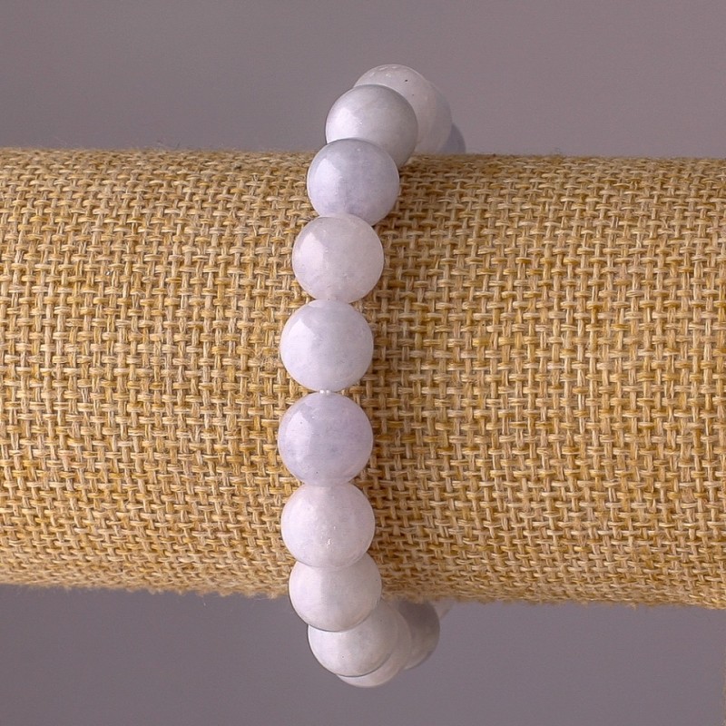 Aquamarine bracelet on elastic cord, smooth beads, 10 mm diameter, 18 cm circumference