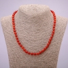 Natural Carnelian Stone Necklace with Smooth Beads, 6mm Diameter, 48cm Length