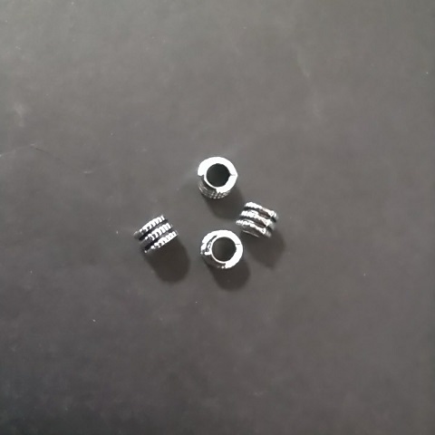 Bead insert finding 6x4 mm, inner diameter 3 mm, 8 mm faceted, 14 pcs