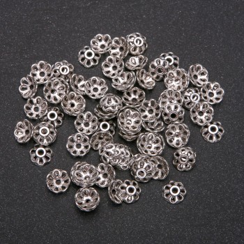 End caps, silver metal color, diameter 2.5×8 mm, packaging 20 g, 130 (±) pcs