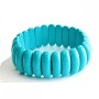 Elastic turquoise bracelet on an elastic band (imitation) smooth rectangle, diameter 21x10 mm +