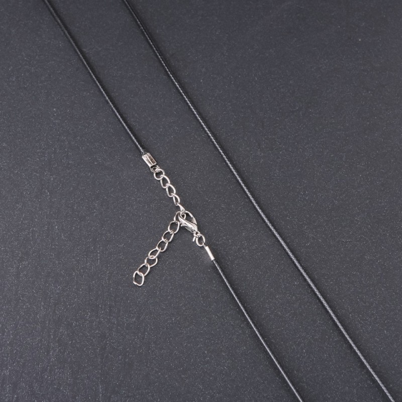 Price per pack / 10 pcs. Waxed cord for pendants "Waxed", diameter 2.5 mm, length 45 cm, black