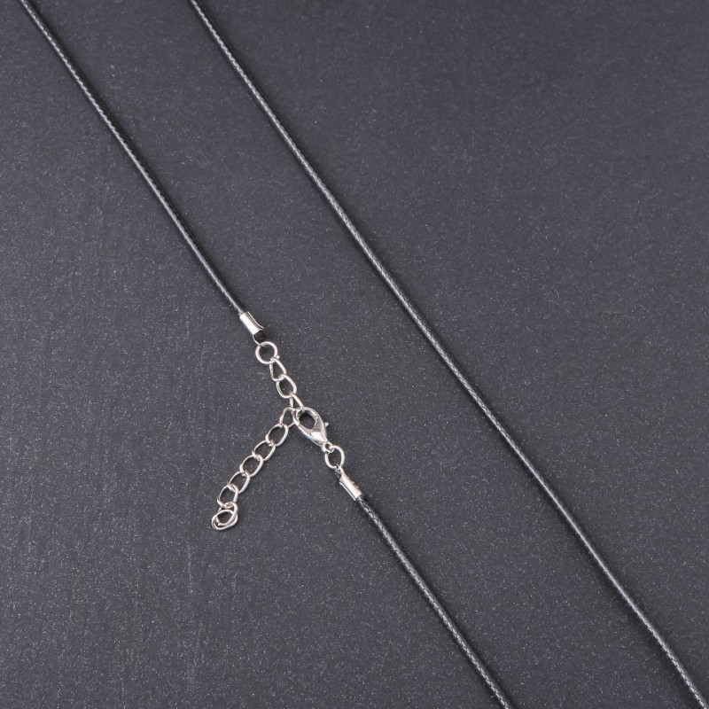 Price per pack / 10 pcs. Waxed cord for pendants 'Waxed', diameter 2mm, length 60cm, black