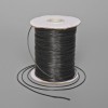 Waxed Black Craft Cord, 1.2 mm Diameter, 150 m Length, Spool