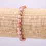 Bracelet with natural rhodochrosite, smooth bead, 6 mm diameter, 18 cm length