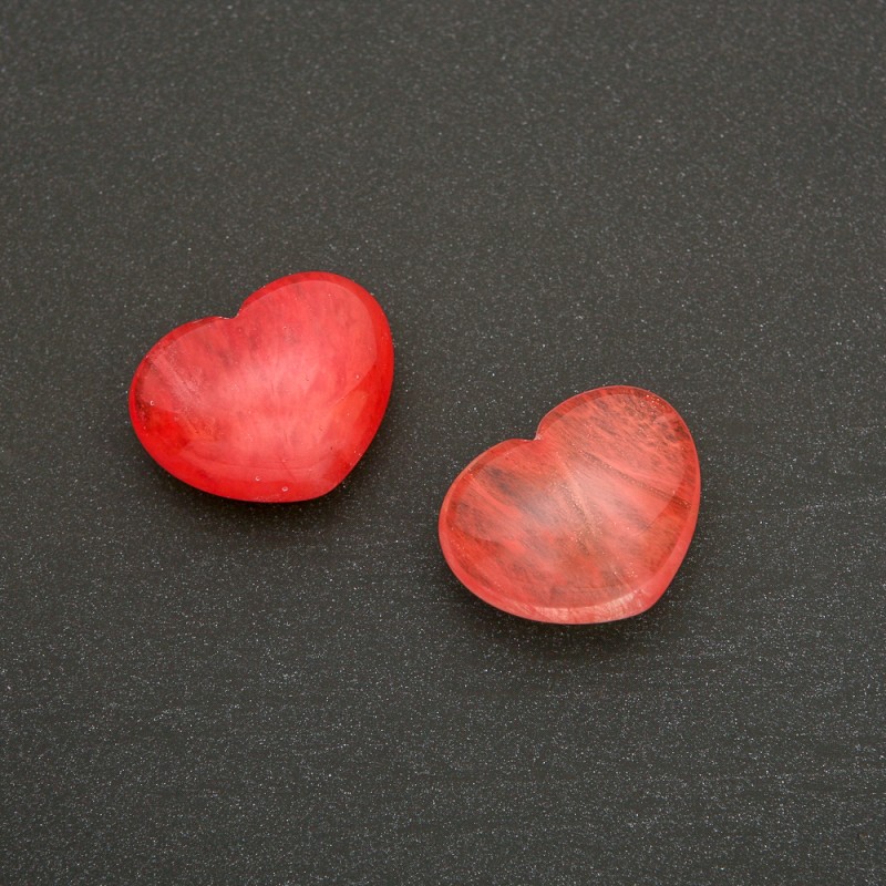 Souvenir Heart Stone with Natural Chalcedony (+-) 21×27 mm