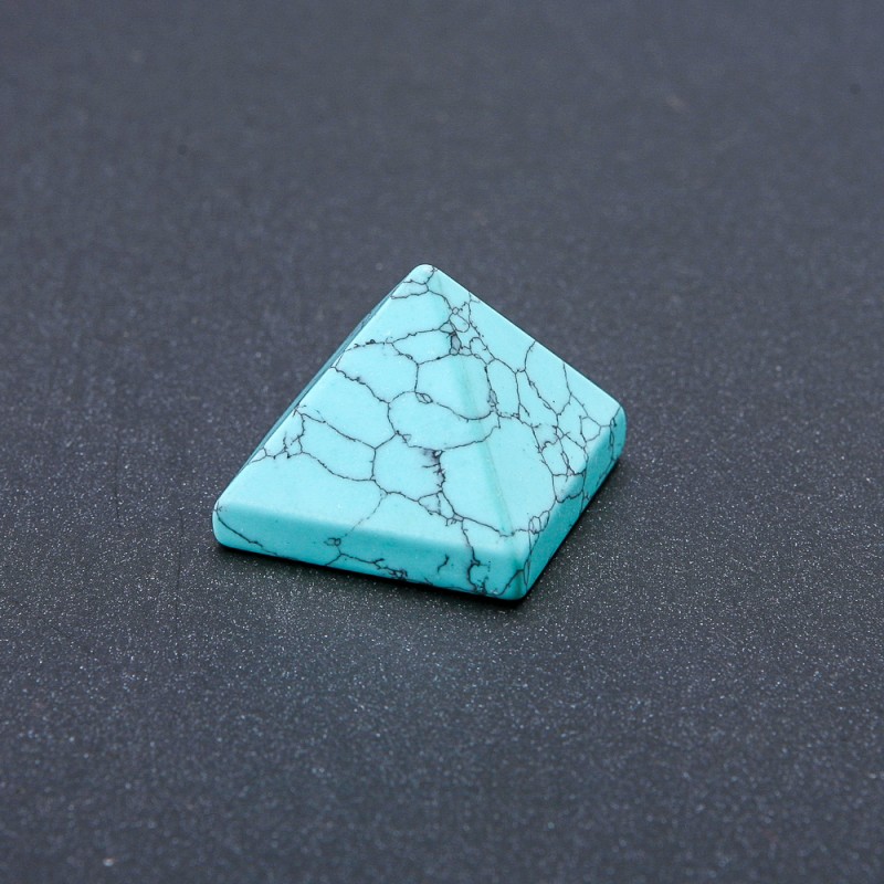 Pyramid made of natural turquoise stone, pressed, height (+/-) 23 mm, length (+/-) 29 mm