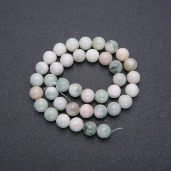 Larimar beads on thread, natural stone, smooth round beads, 10 mm diameter, 40 cm length (±)