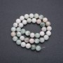 Larimar beads on thread, natural stone, smooth round beads, 10 mm diameter, 40 cm length (±)