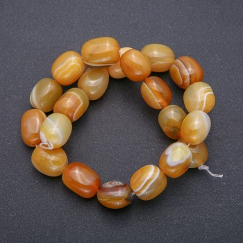 Beads on a thread of natural agate – faceted bar, diameter 19×14 mm, length 38 cm (±)