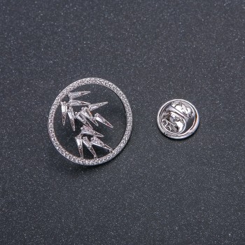 Brooch Xuping Rhodium with White Crystals 22mm +