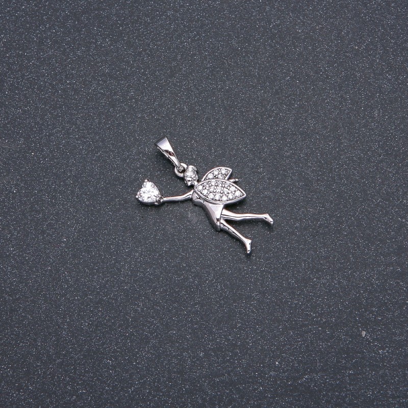 Xuping Rhodium-Plated Pendant with White Stone and Crystals 27x22x17 mm +