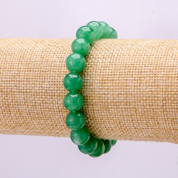Bracelet made of natural nephrite — smooth beads, 10(±)mm diameter, 18 cm long