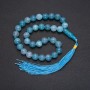 Natural Aquamarine Prayer Beads, 33 Beads, Smooth Spheres, 10mm Diameter, Aquamarine Inlay