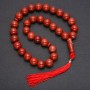 Natural Red Jasper Prayer Beads, 33 Beads, Smooth Spheres, Diameter 12 mm ± Red Jasper Inlay