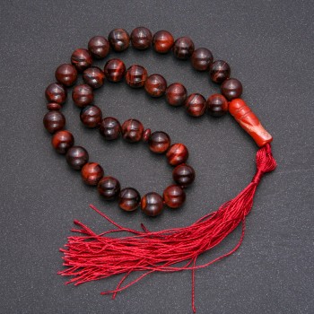 Prayer Beads from Natural Tiger's Eye, 33 Beads, Smooth Round Beads, 10mm Diameter+
