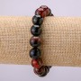 Elastic bracelet made of natural carnelian, smooth bead, 12 mm diameter, 18 cm circumference +