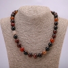 Natural carnelian stone necklace, smooth beads, 12 mm diameter, length 45 cm +