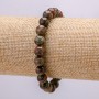 Elastic bracelet with Picasso Jasper natural stone, 18 cm circumference, smooth bead, 8 mm diameter +