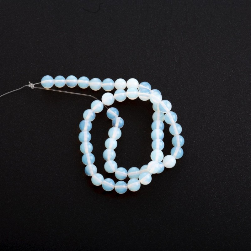 Moonstone imitation beads on thread (named after ) smooth bead, diameter 8mm, length 36cm