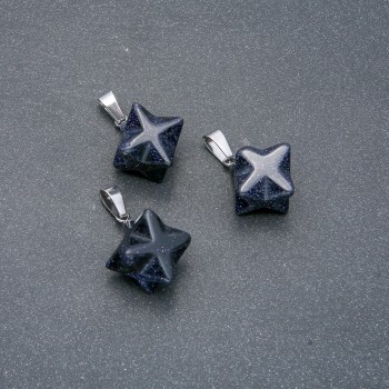 Merkaba Pendant Aventurine Blue Sand 10x10 mm