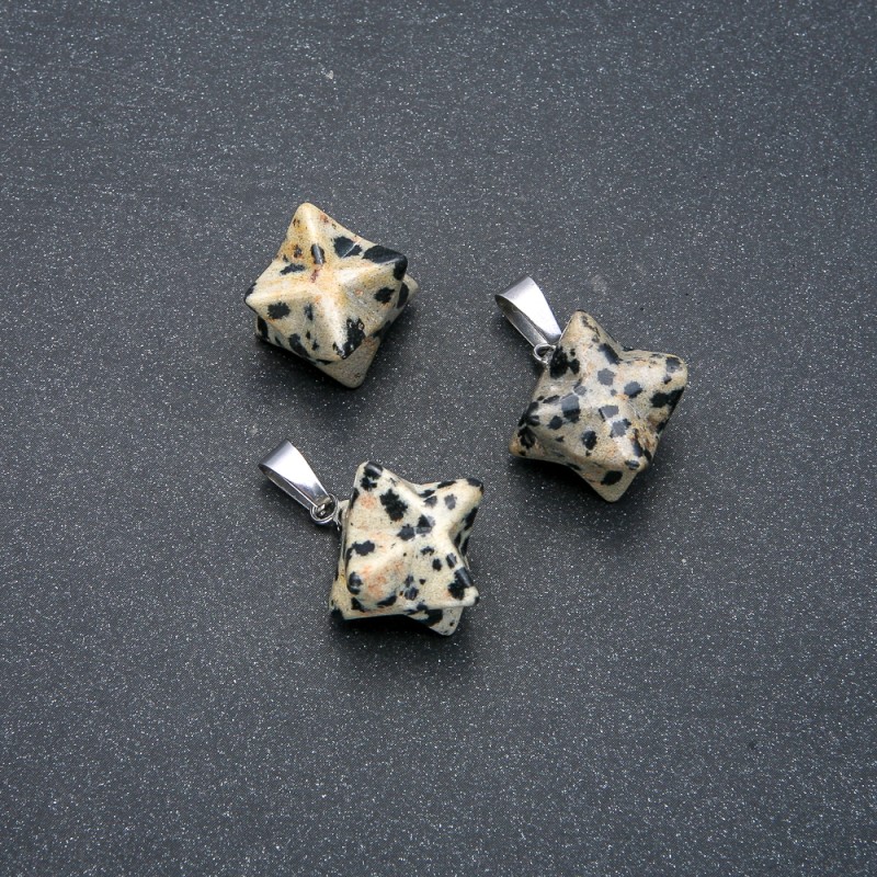 Merkaba Pendant Dalmatian Jasper 10x10mm