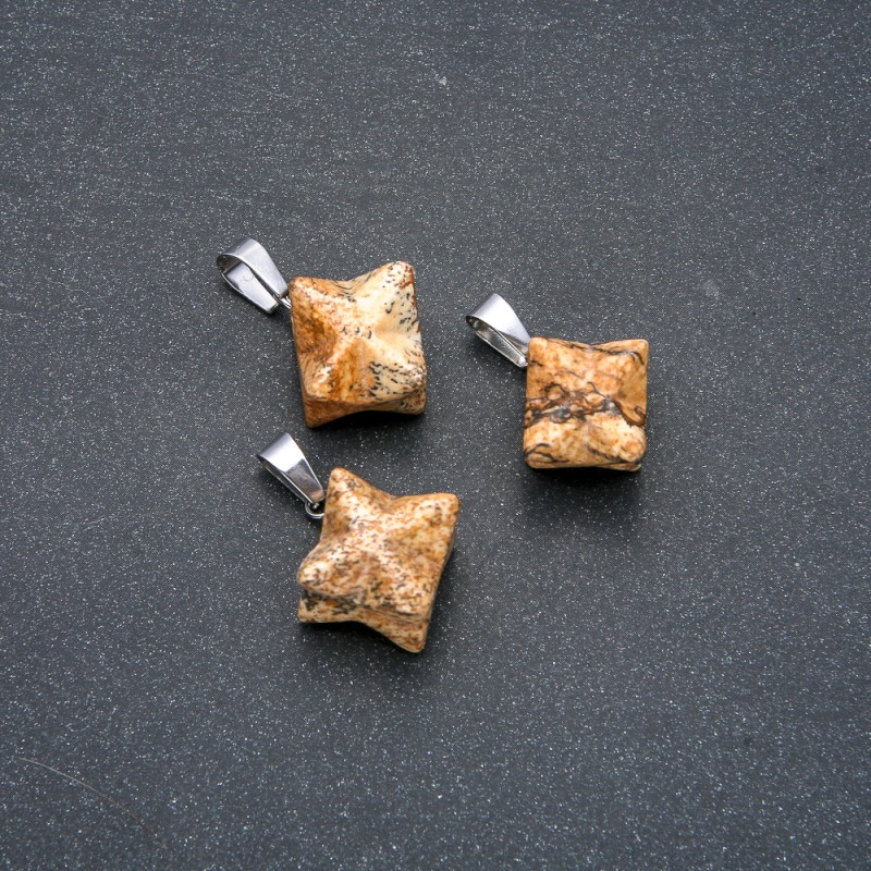 Merkaba Pendant Landscape Jasper 10x10mm
