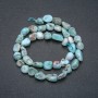 Larimar Beads on Thread, Natural Stone, Faceted, 9x10 mm + -, Length 39 cm