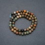 Beads on a thread, natural green jasper, smooth round beads, 6mm diameter +/- length 39cm