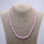 Natural Kunzite Necklace with Smooth Bead, 6(±)mm Diameter, 46 cm+