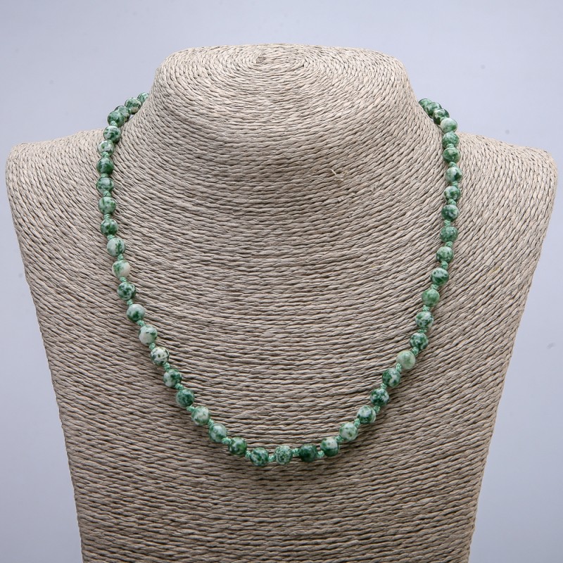 Natural Moss Agate Beads - Smooth Round Beads, Diameter 6 mm (±), Length 53–55 cm+