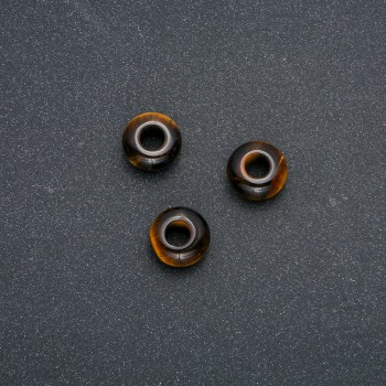 Pandora Bead with Natural Tiger's Eye Stone 14x7mm, hole diameter 5.5 mm +