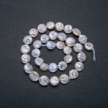 Baroque Pearl Strand, 10 mm diameter, 39 cm length ± with gasoline iridescence