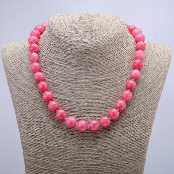 Tourmaline Necklace — smooth beads, 12mm diameter, 48cm length