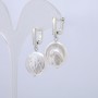 Earrings with natural baroque pearls, diameter 16 mm, length 35 cm ± with petrol iridescence