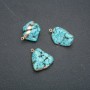 Turquoise Pendant (Imitation) in Gold-Tone Setting 36x20mm +