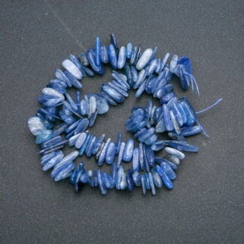 Kyanite beads, natural stone chip «Needle» shape, diameter 18×3 mm, length 40 cm +/- on thread