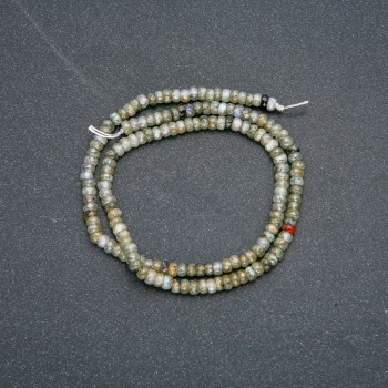 Bead Strand of Natural Labradorite, Faceted Rondelles, Diameter 4x2.5 mm, Length 39 cm +