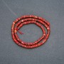 Natural Stone Strand Red Jasper, Faceted Rondelles, Diameter 4x2.5 mm, Length 39 cm +